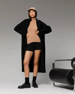 FROM FUTURE Outerwear Manteau Long Double Face Noir Hot