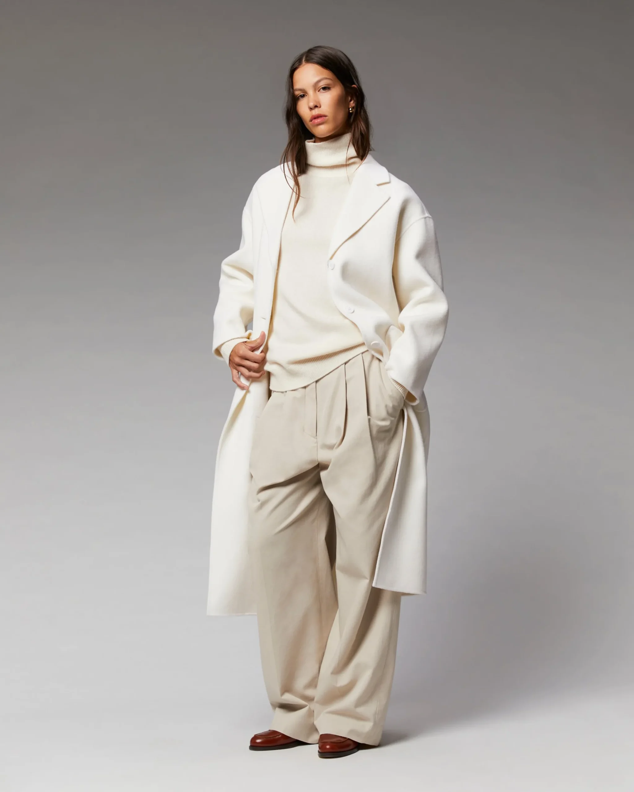 FROM FUTURE Outerwear Manteau Long Double Face Ecru Sale