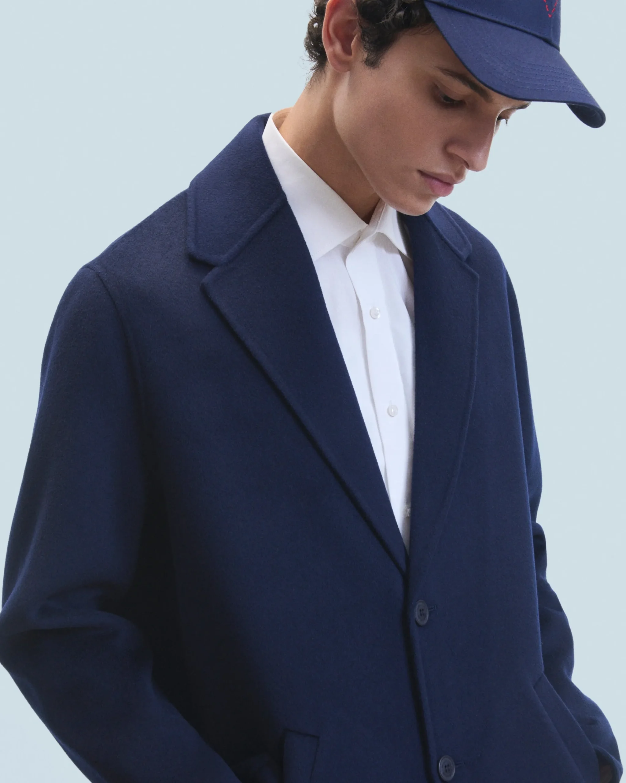 FROM FUTURE Outerwear Manteau Long Double Face Navy Outlet