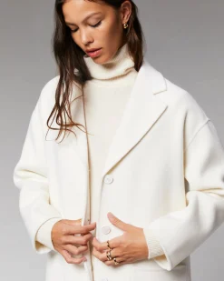 FROM FUTURE Outerwear Manteau Long Double Face Ecru Sale