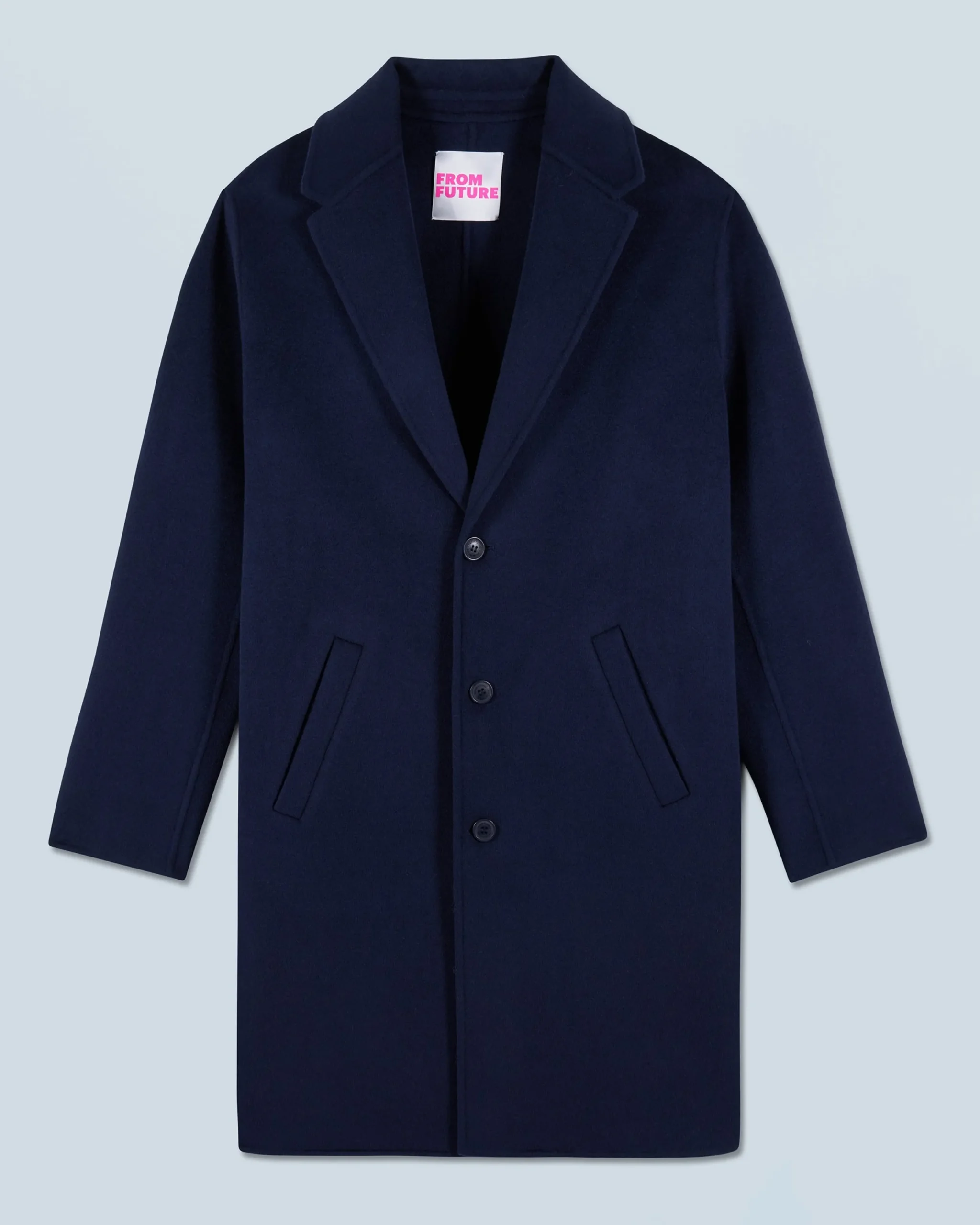 FROM FUTURE Outerwear Manteau Long Double Face Navy Outlet