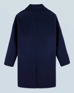 FROM FUTURE Outerwear Manteau Long Double Face Navy Outlet