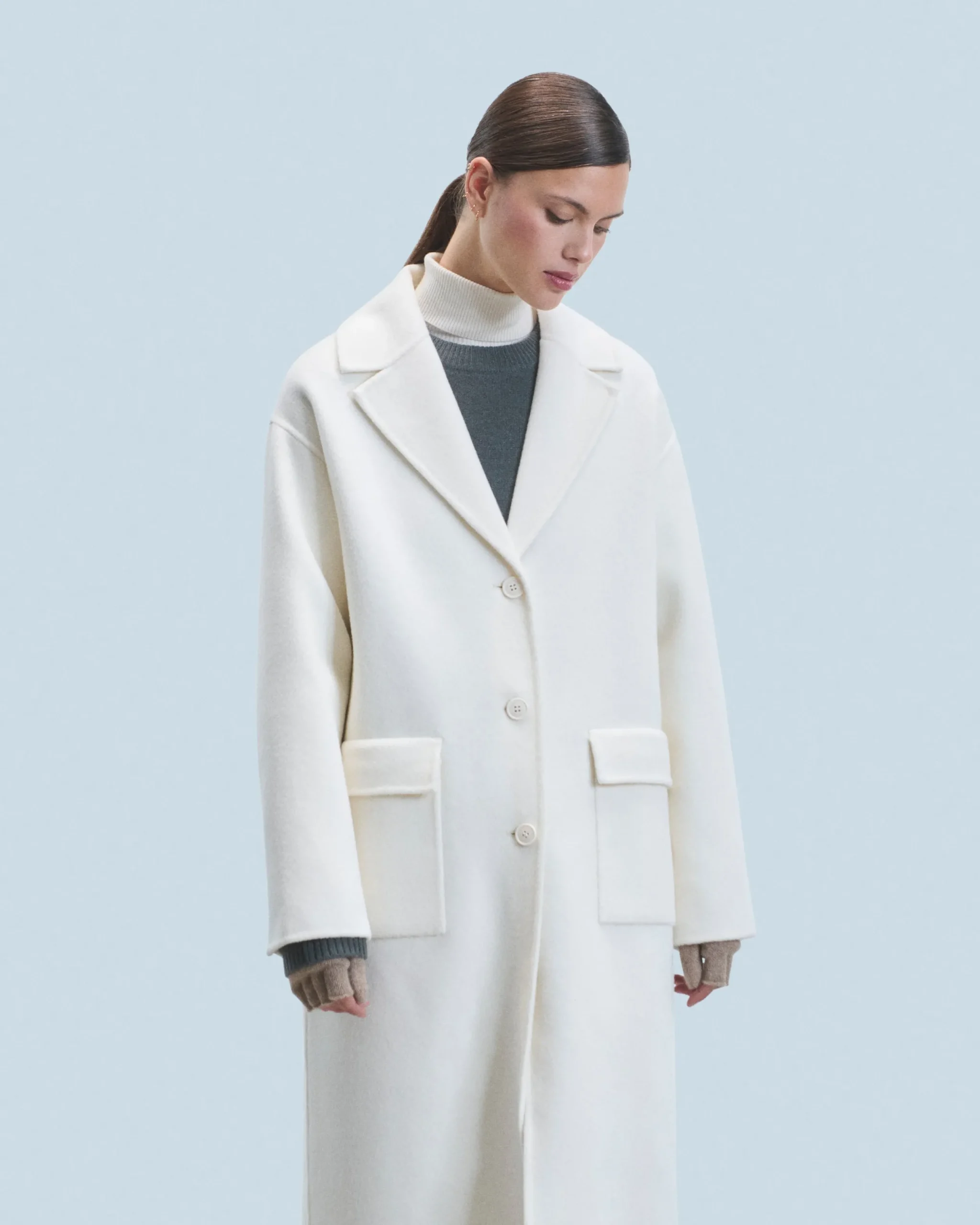 FROM FUTURE Outerwear Manteau Poches Ecru Discount