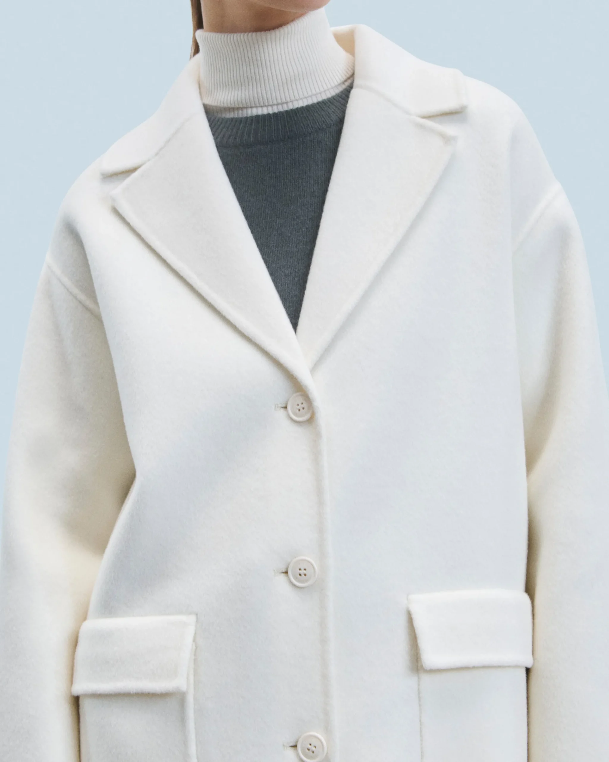 FROM FUTURE Outerwear Manteau Poches Ecru Discount