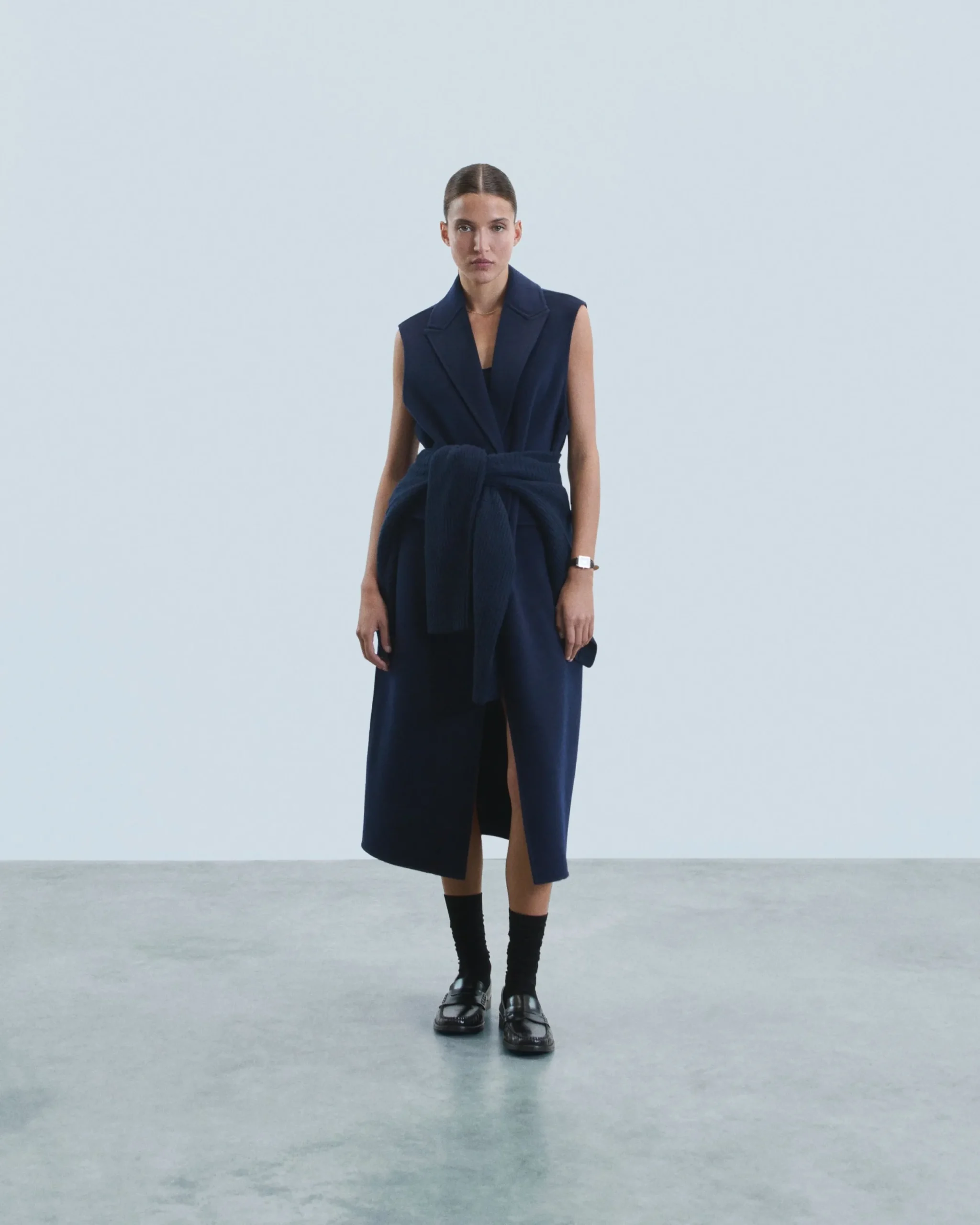 FROM FUTURE Outerwear Manteau Sans Manches Navy Shop