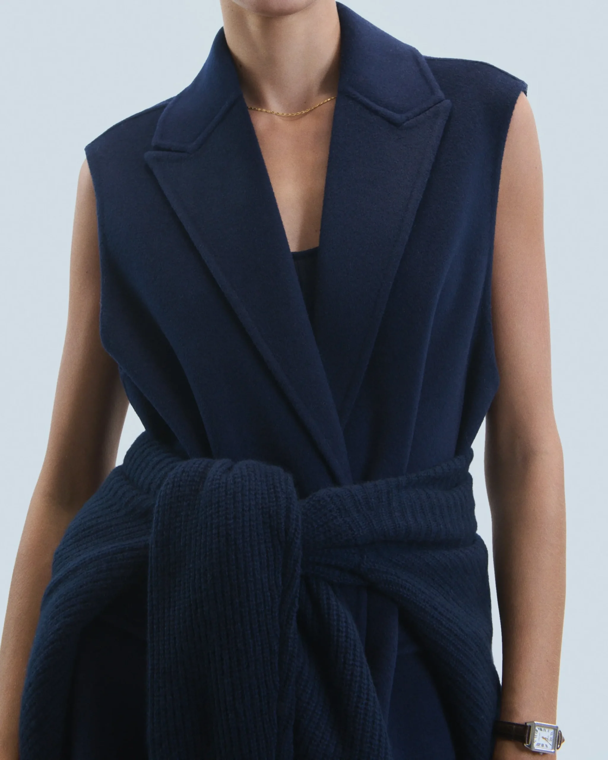 FROM FUTURE Outerwear Manteau Sans Manches Navy Shop