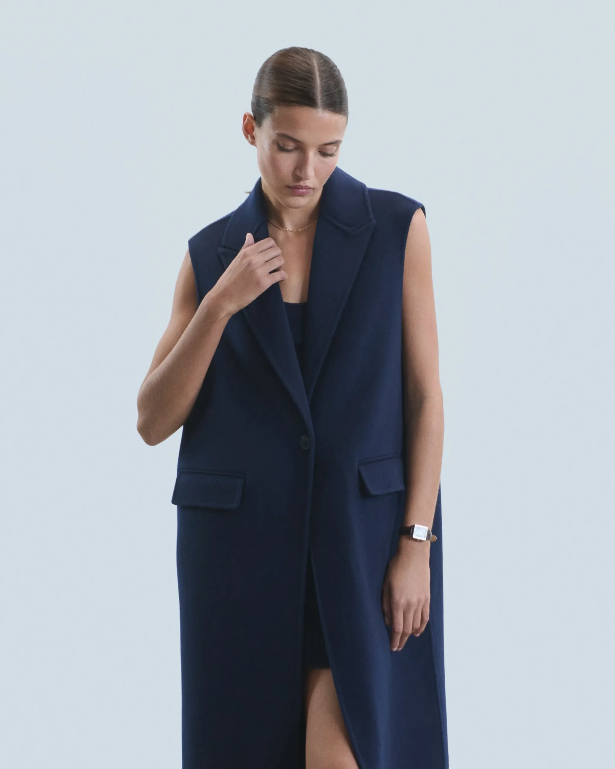 FROM FUTURE Outerwear Manteau Sans Manches Navy Shop