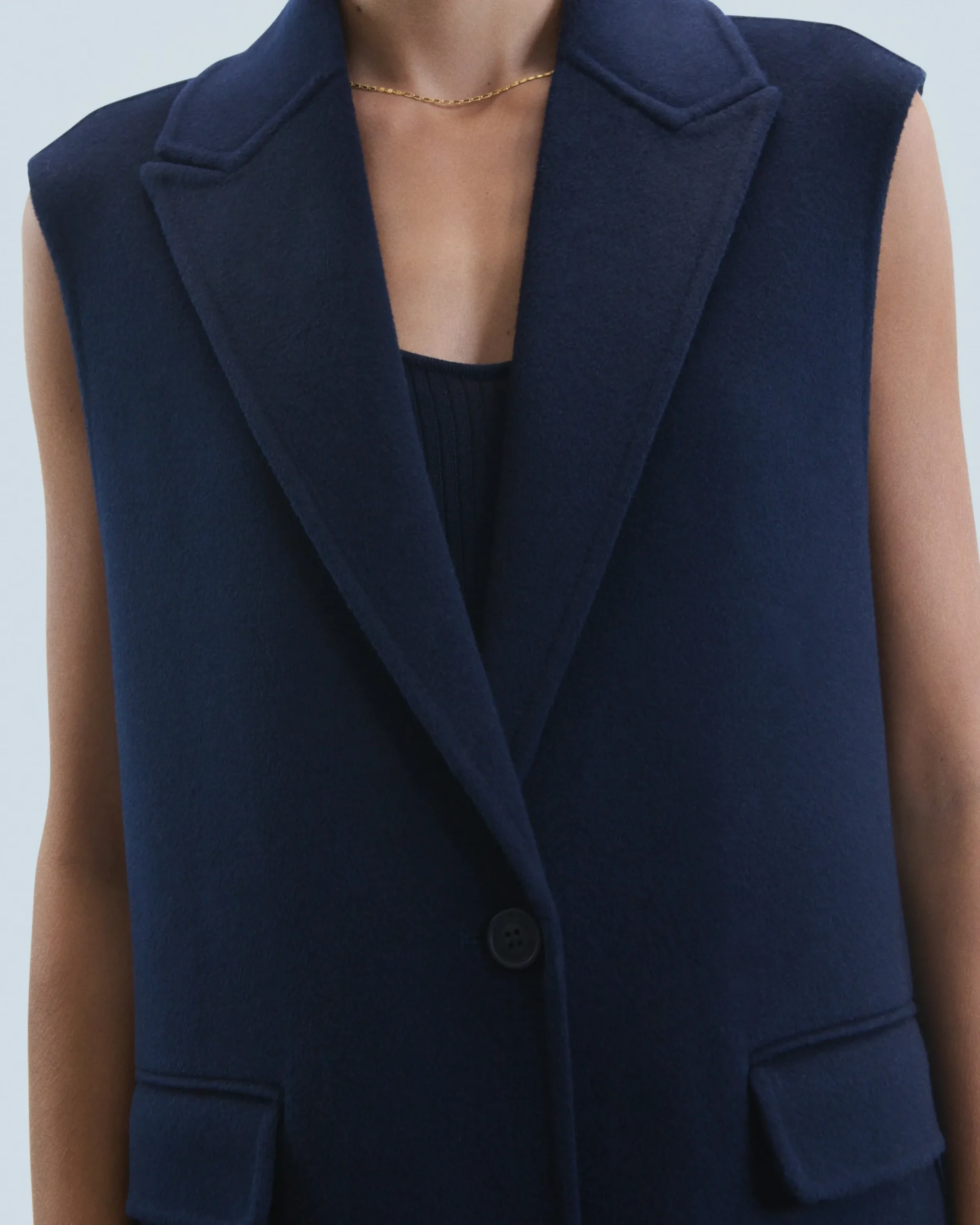 FROM FUTURE Outerwear Manteau Sans Manches Navy Shop