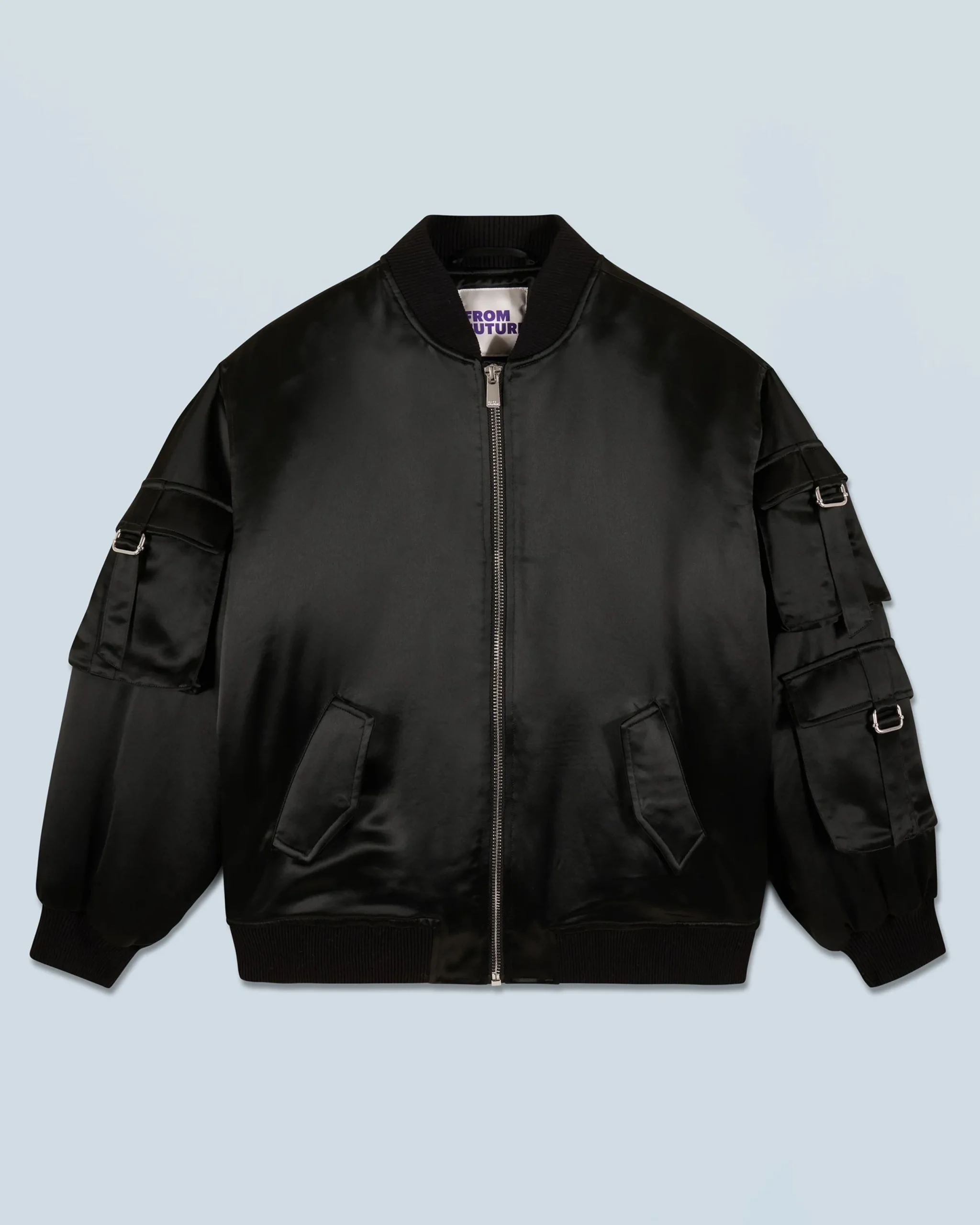 FROM FUTURE Outerwear Veste Bombers Satin Noir Store
