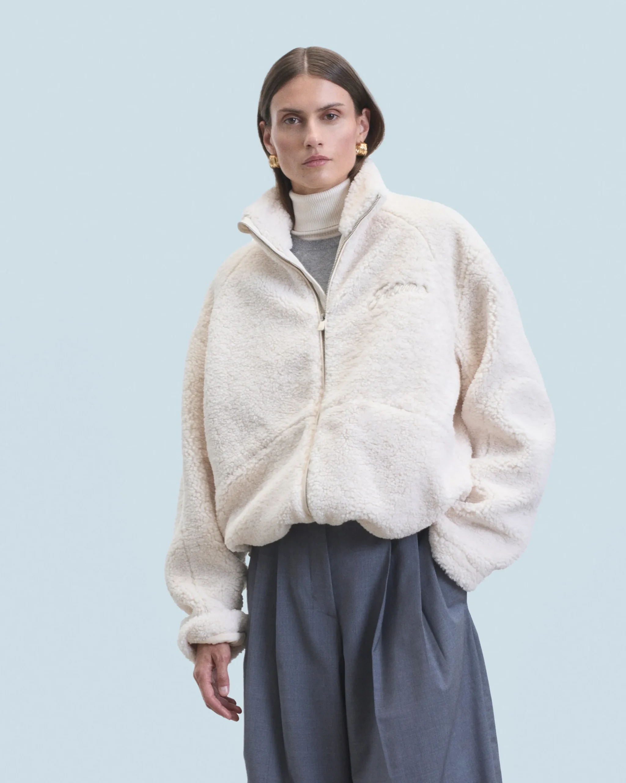 FROM FUTURE Outerwear Veste Sherpa Ecru Fashion