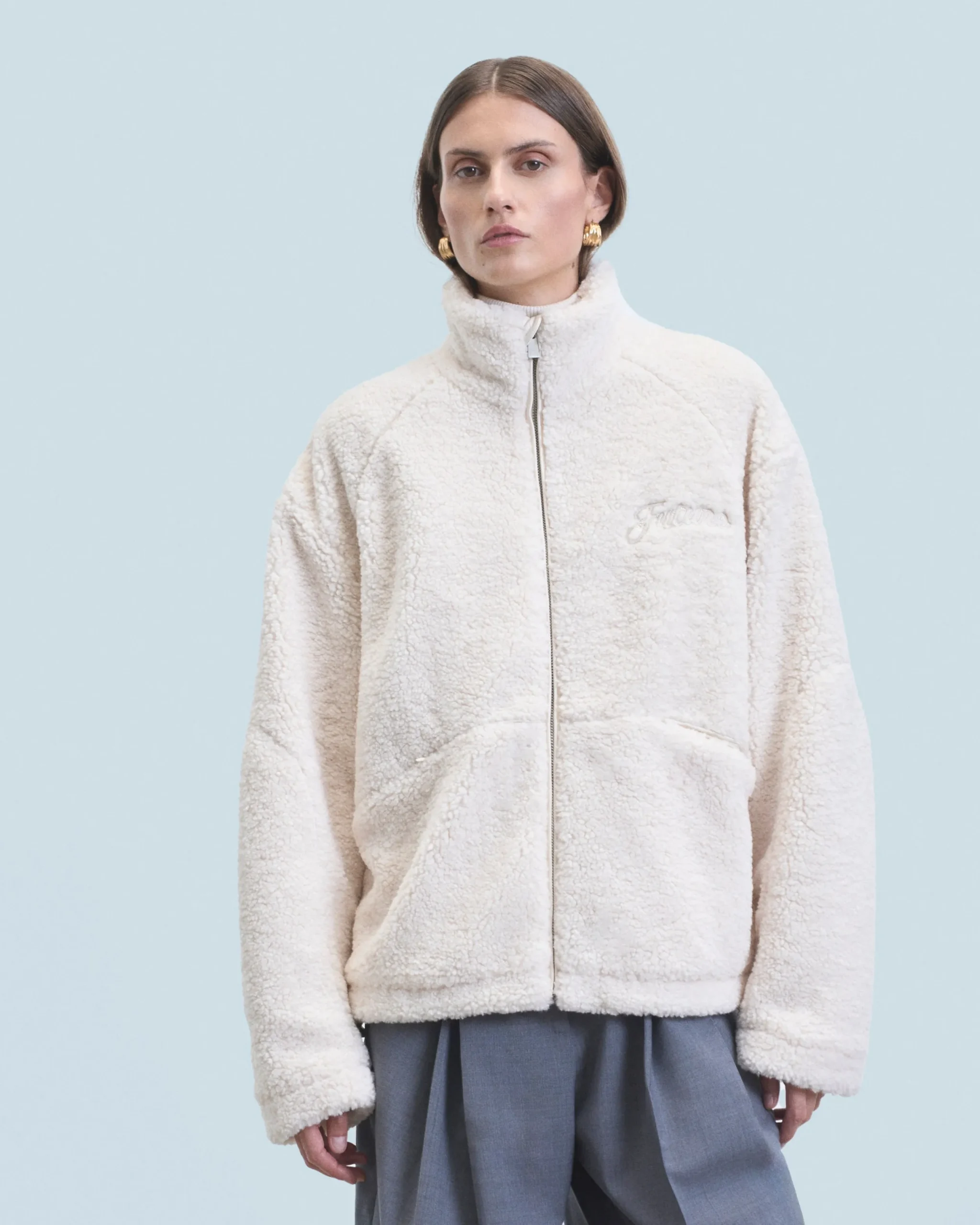FROM FUTURE Outerwear Veste Sherpa Ecru Fashion