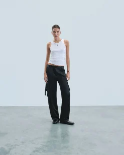FROM FUTURE Pantalon Cargo Noir Cheap