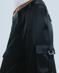 FROM FUTURE Pantalon Cargo Noir Cheap