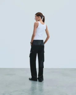 FROM FUTURE Pantalon Cargo Noir Cheap