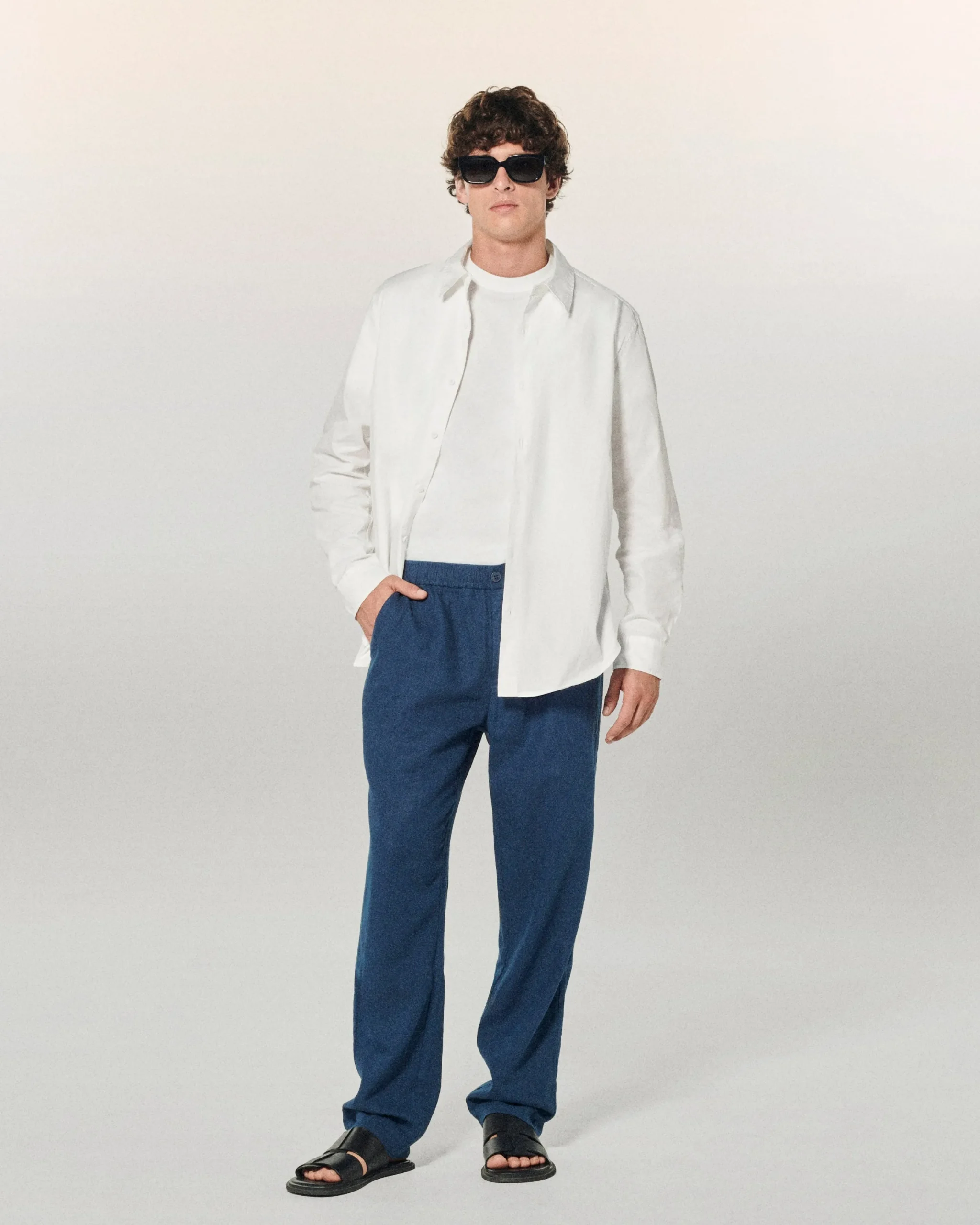 FROM FUTURE Pantalon Droit Kaki Shop