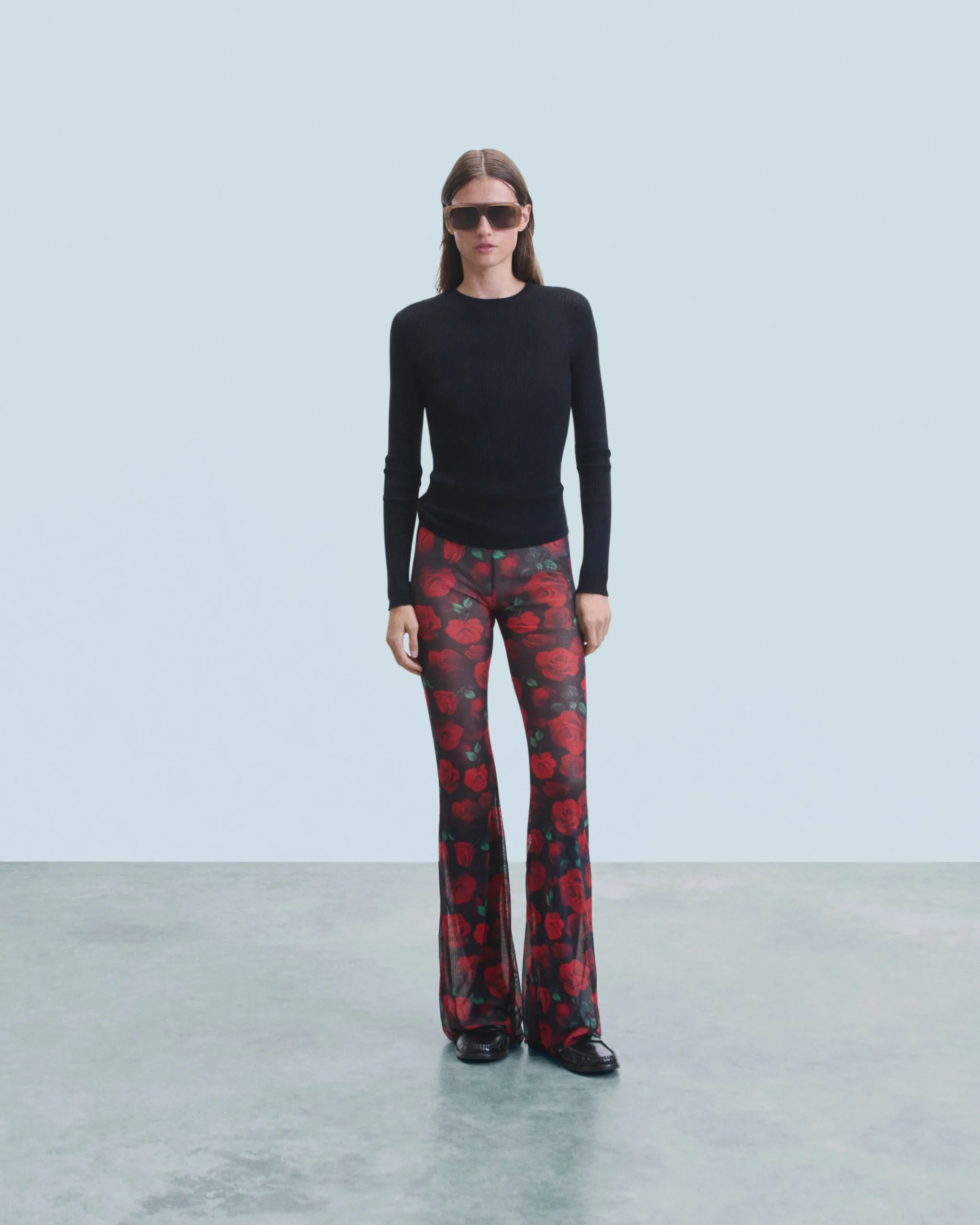 FROM FUTURE Pantalon Flare Mesh PassionateRose Hot