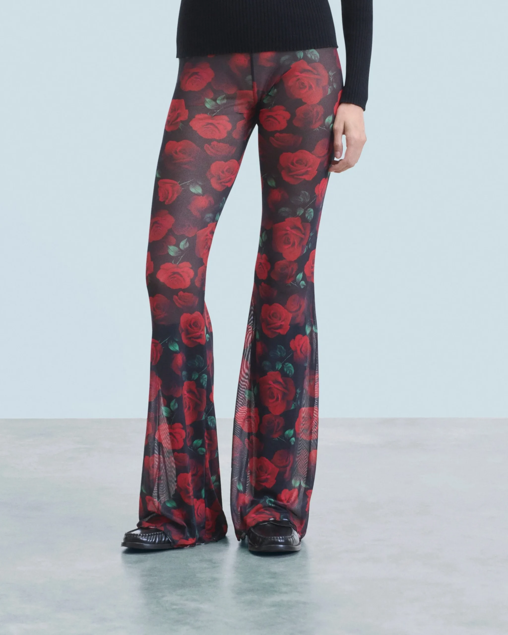 FROM FUTURE Pantalon Flare Mesh PassionateRose Hot
