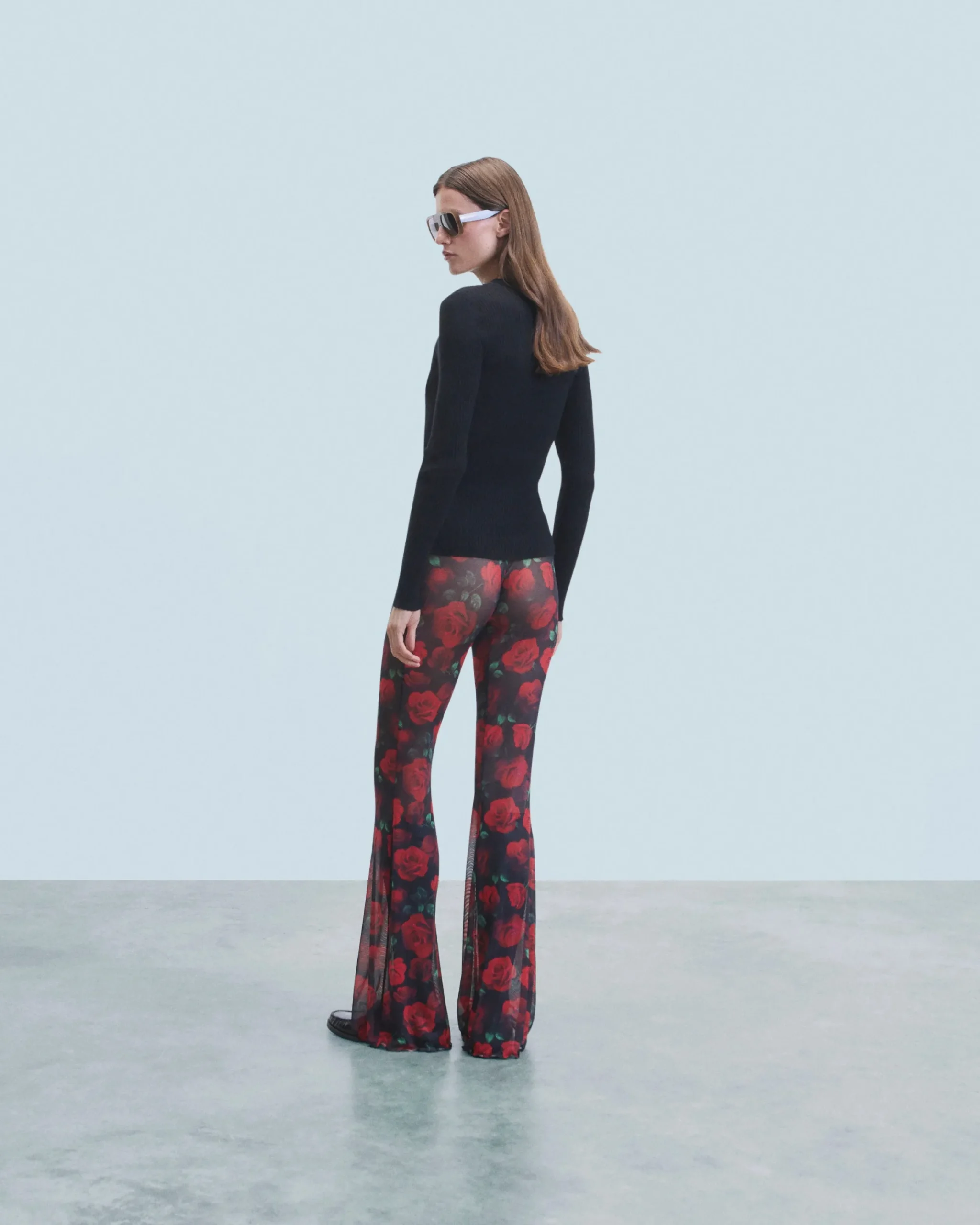 FROM FUTURE Pantalon Flare Mesh PassionateRose Hot