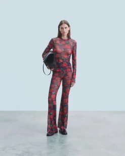 FROM FUTURE Pantalon Flare Mesh PassionateRose Hot