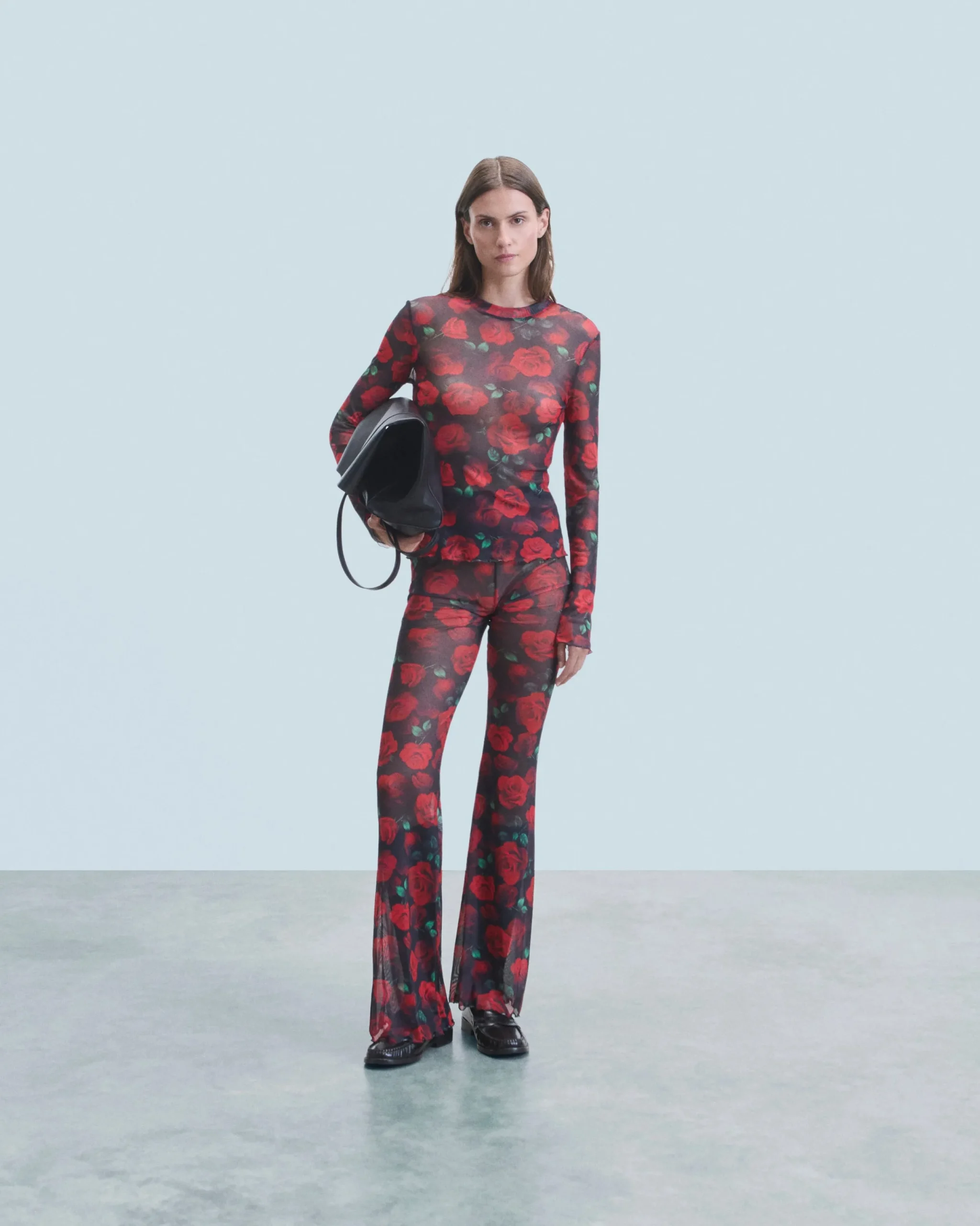 FROM FUTURE Pantalon Flare Mesh PassionateRose Hot