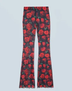 FROM FUTURE Pantalon Flare Mesh PassionateRose Hot