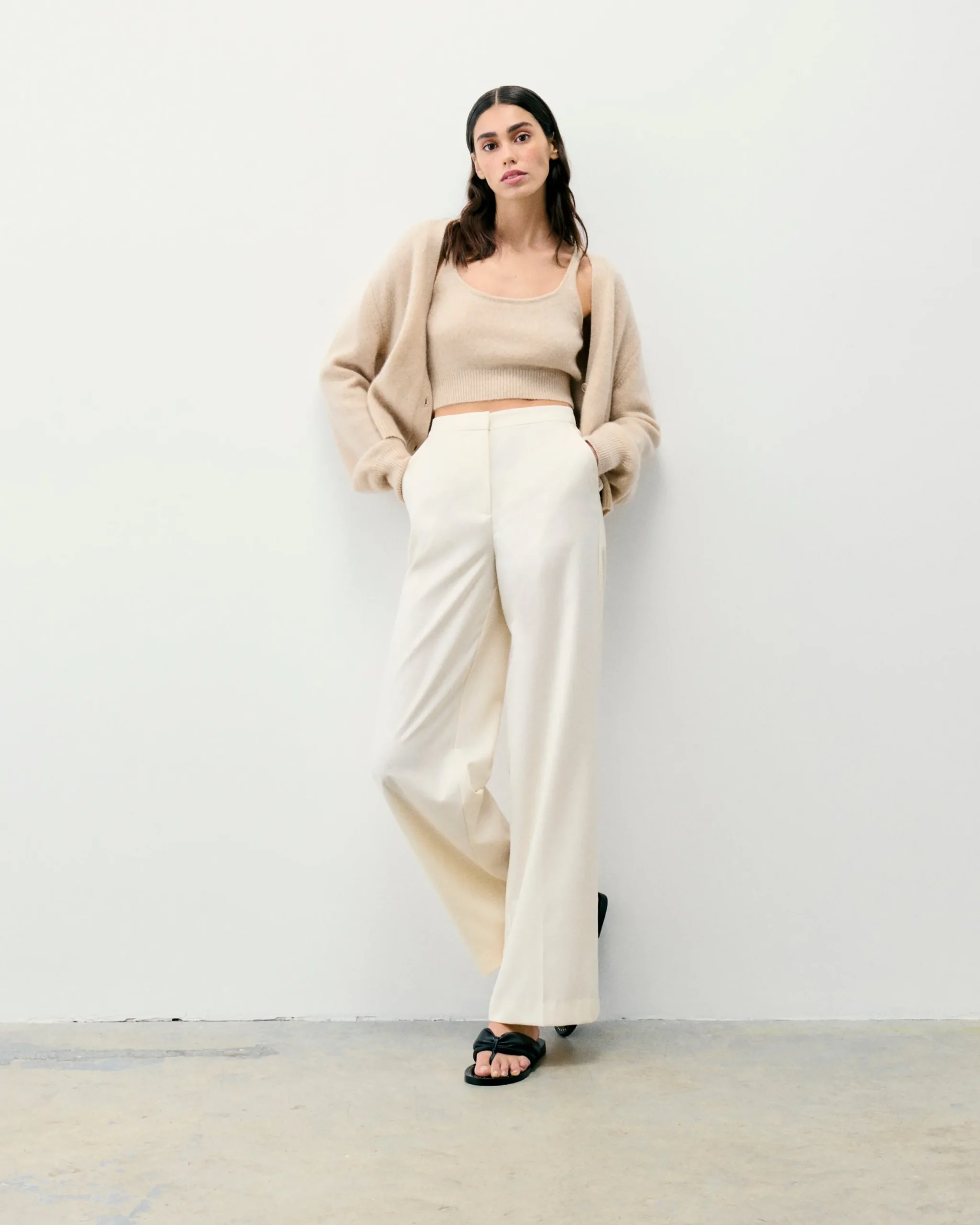 FROM FUTURE Pantalon Large Ecru Best