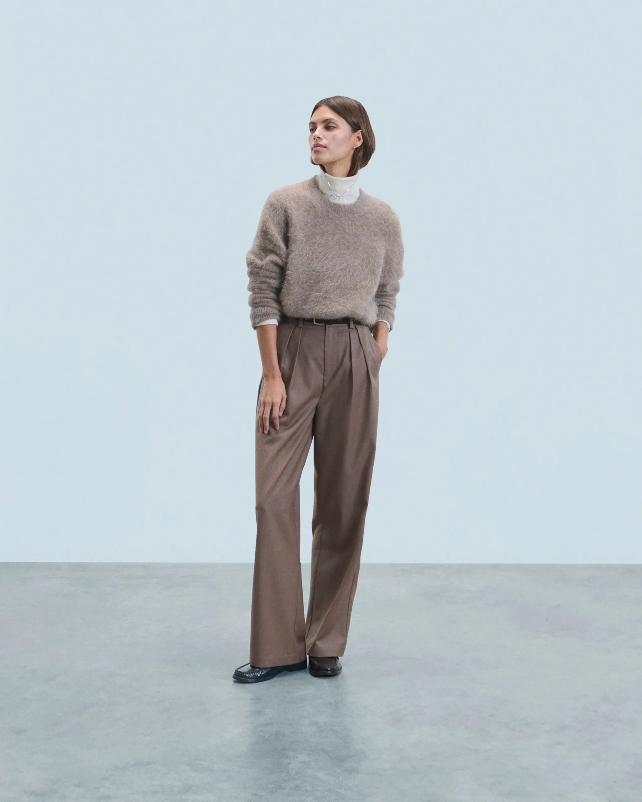FROM FUTURE Pantalon Large Tailoring Taupe Cheap