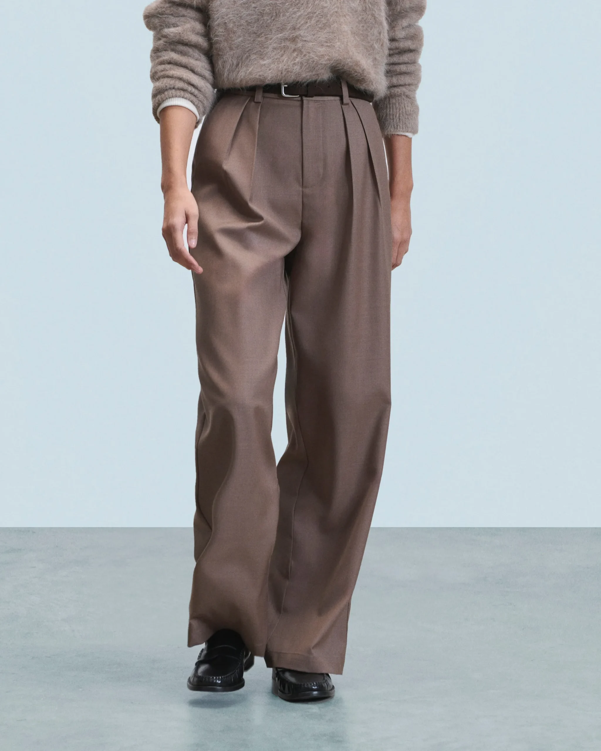 FROM FUTURE Pantalon Large Tailoring Taupe Cheap