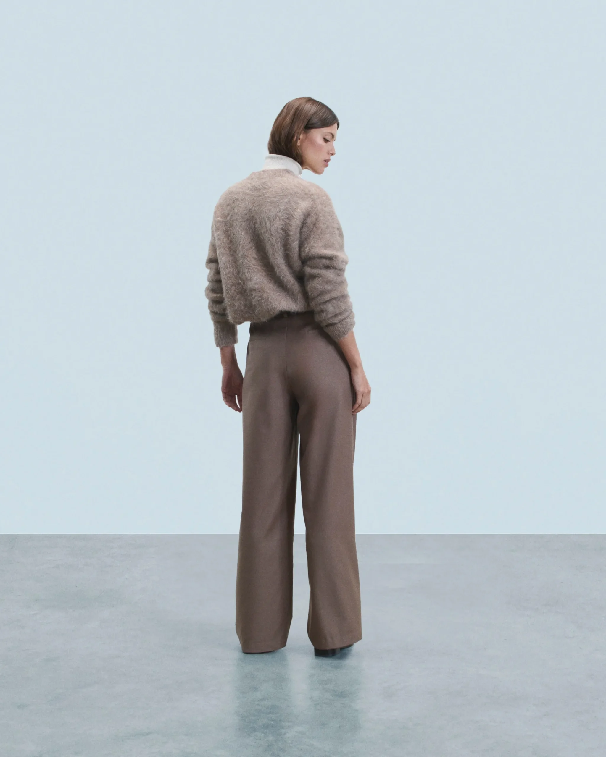 FROM FUTURE Pantalon Large Tailoring Taupe Cheap