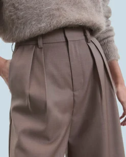 FROM FUTURE Pantalon Large Tailoring Taupe Cheap