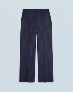 FROM FUTURE Pantalon Large Tailoring RayuresNavy Flash Sale