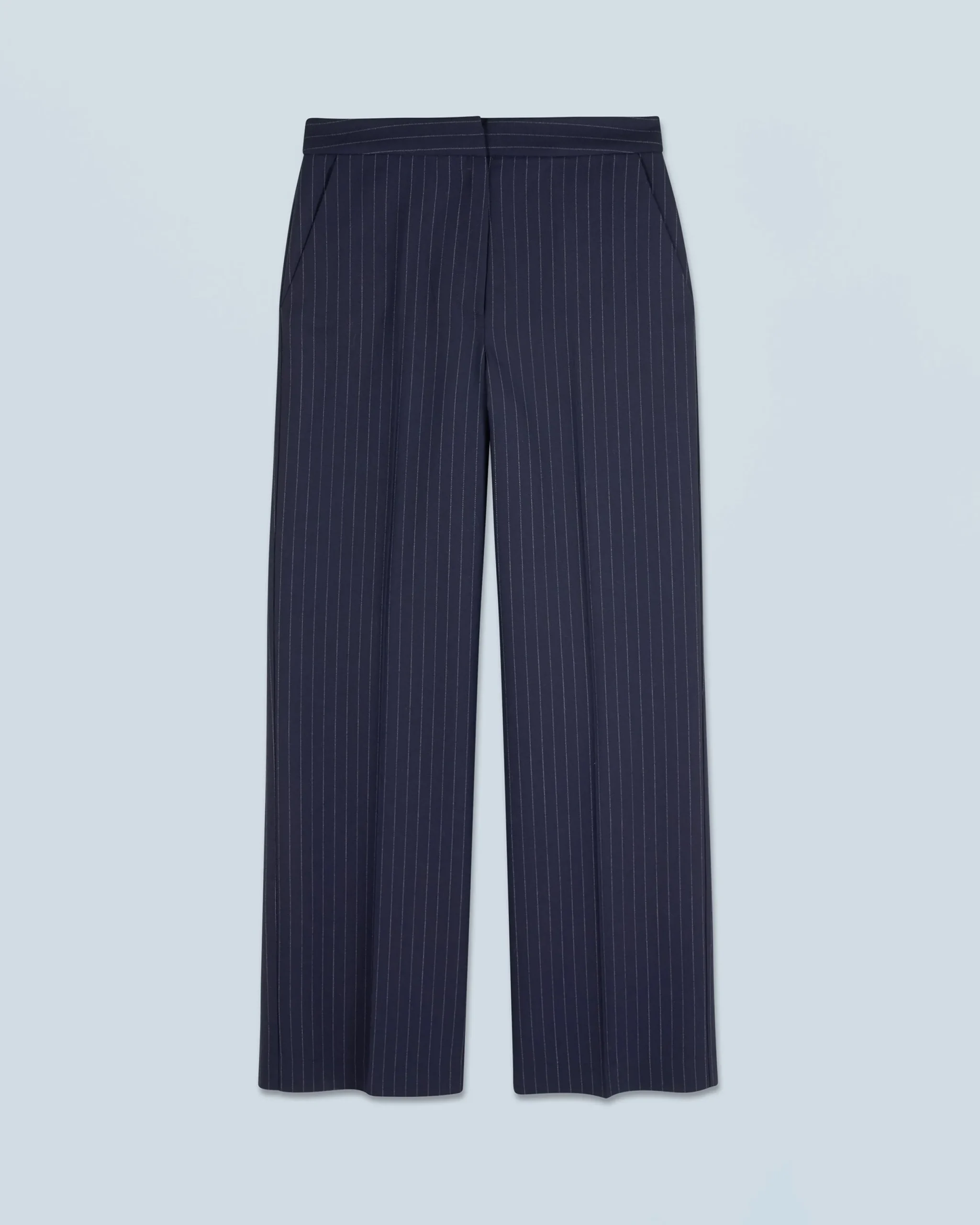 FROM FUTURE Pantalon Large Tailoring RayuresNavy Flash Sale
