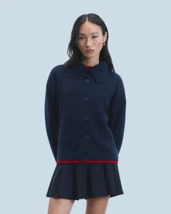 FROM FUTURE Pull Cardigan Navy Sale