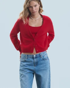 FROM FUTURE Pull Cardigan HotRed Fashion