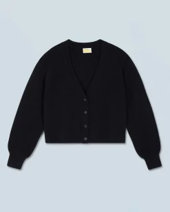 FROM FUTURE Pull Cardigan Noir Cheap