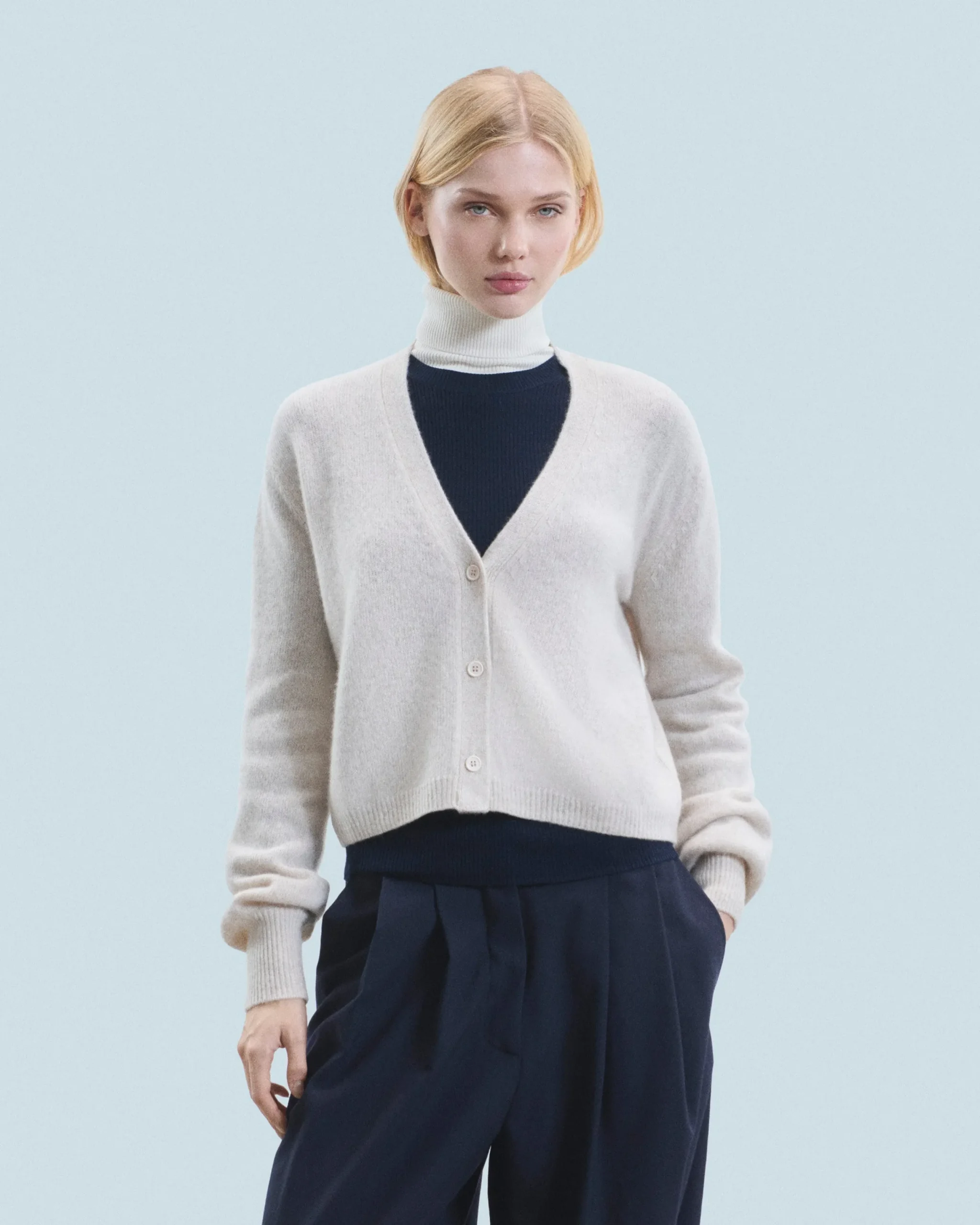 FROM FUTURE Pull Cardigan BeigeMouliné Outlet