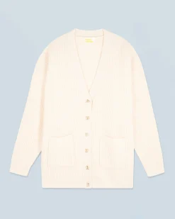 FROM FUTURE Pull Cardigan Ecru Hot