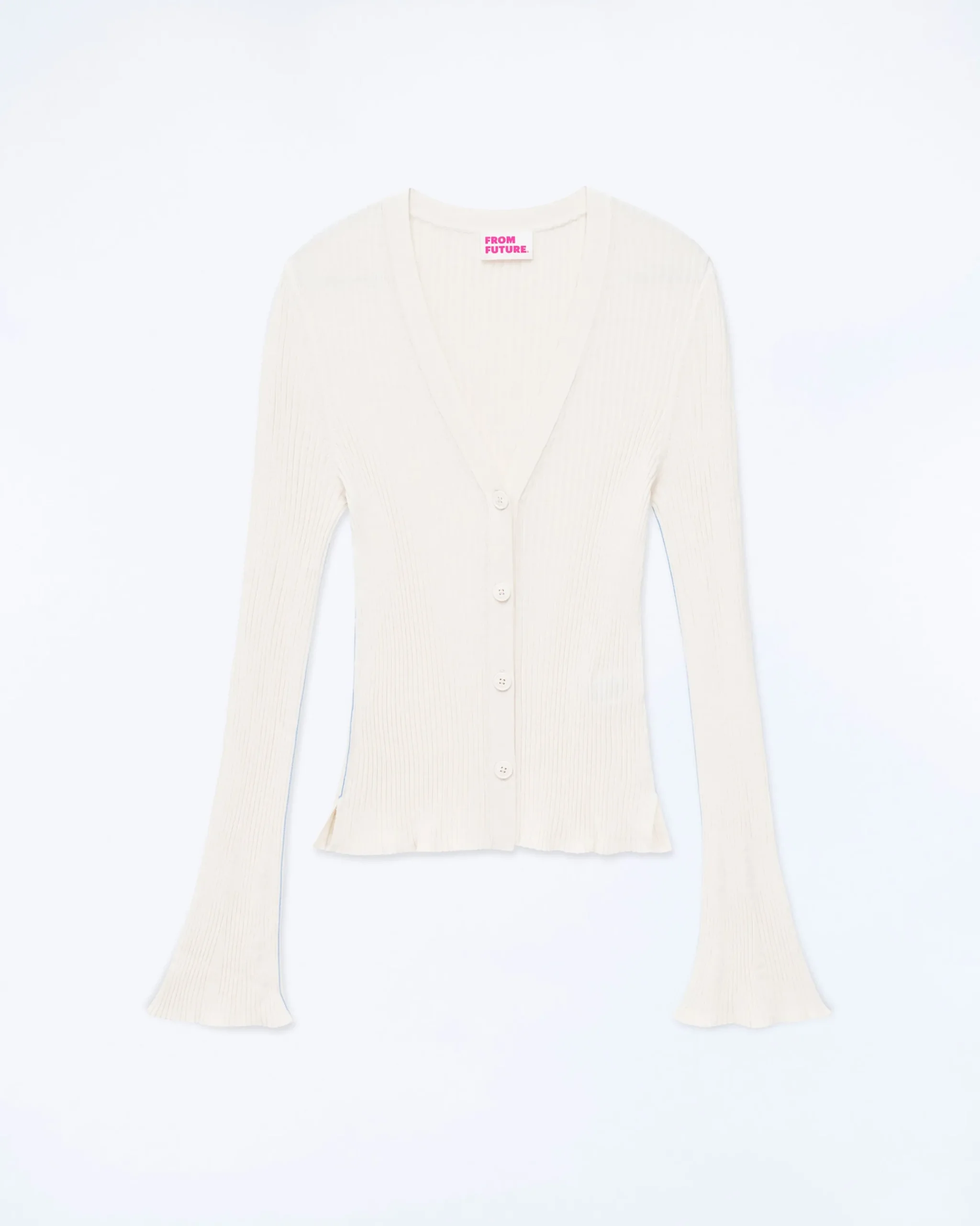 FROM FUTURE Pull Cardigan Ecru Hot