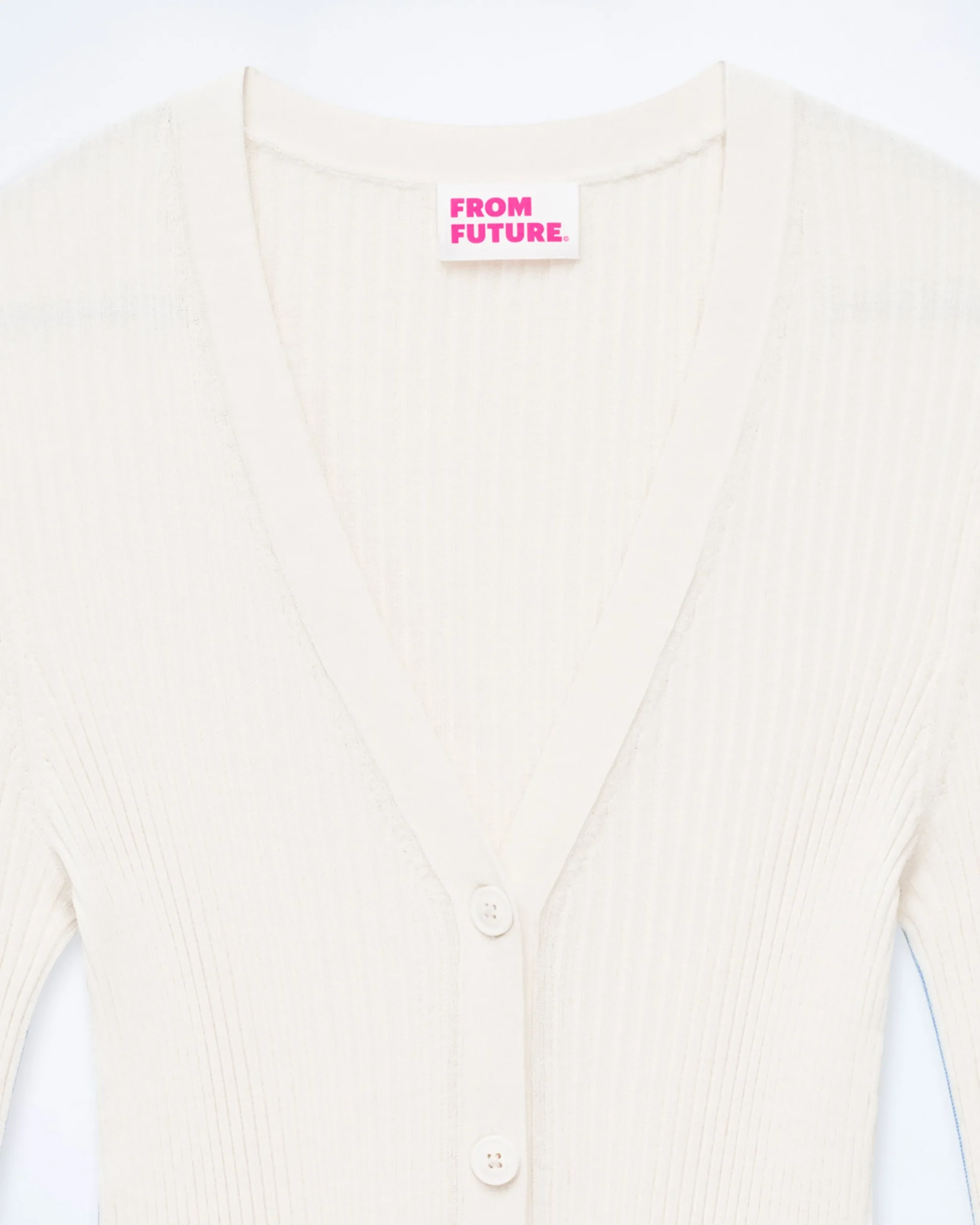 FROM FUTURE Pull Cardigan Ecru Hot