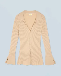 FROM FUTURE Pull Cardigan Beige Clearance