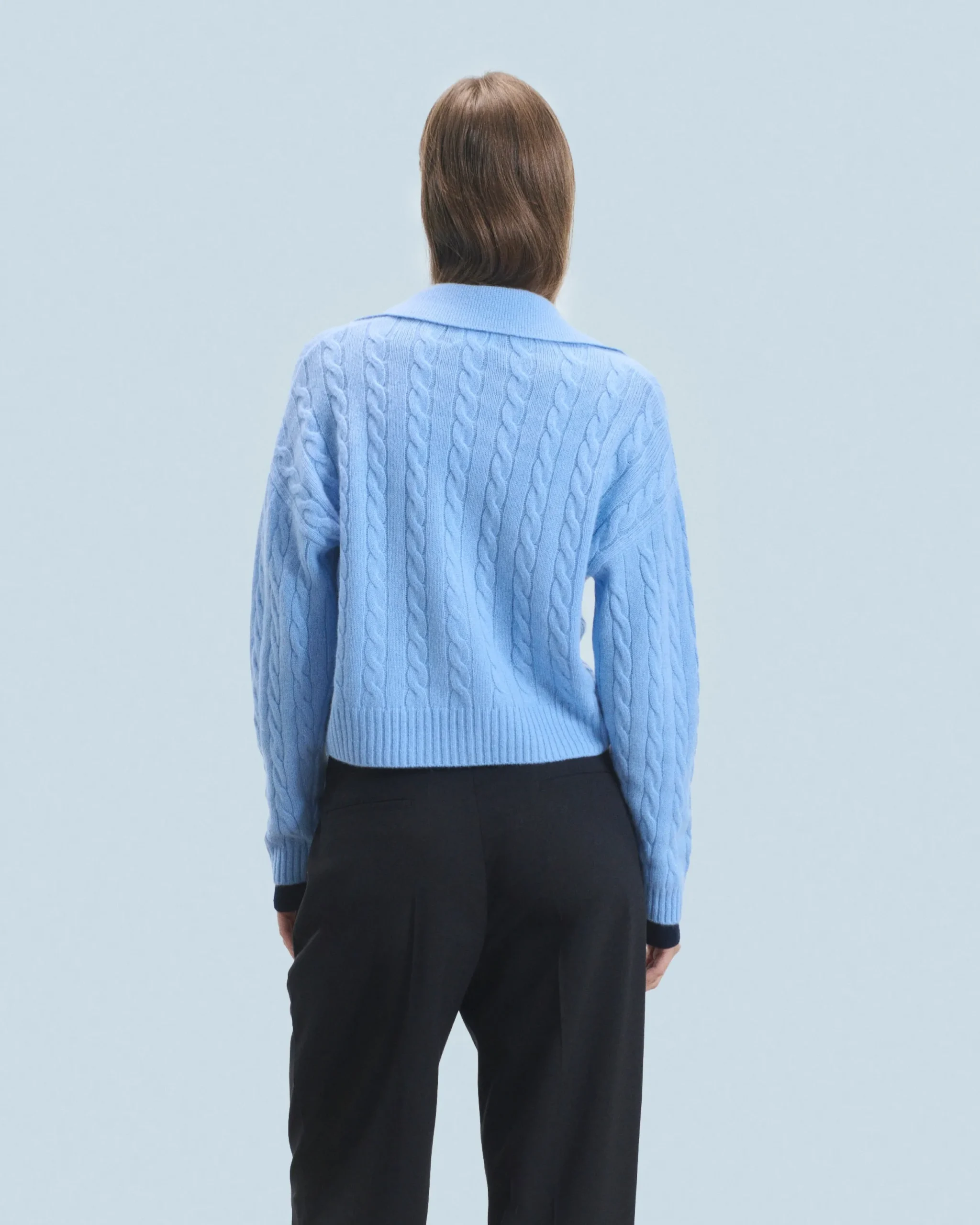 FROM FUTURE Pull Cardigan à Cotes FairyBlue Cheap