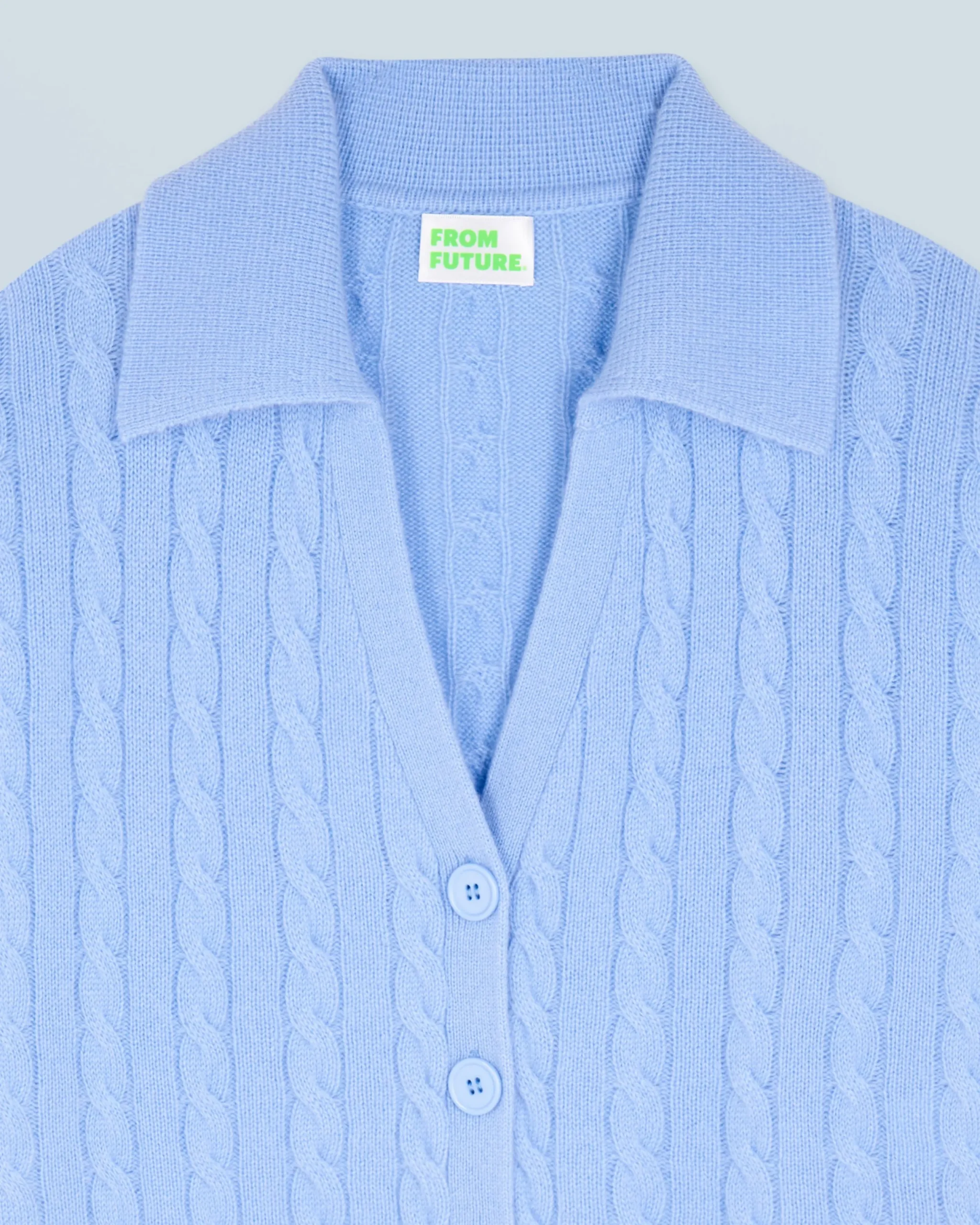 FROM FUTURE Pull Cardigan à Cotes FairyBlue Cheap