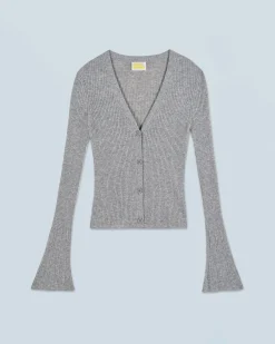 FROM FUTURE Pull Cardigan Seconde Peau GrisChinéFoncé Store