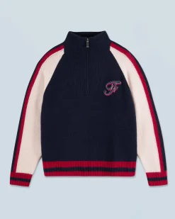 FROM FUTURE Pull Col Camionneur Navy Cheap
