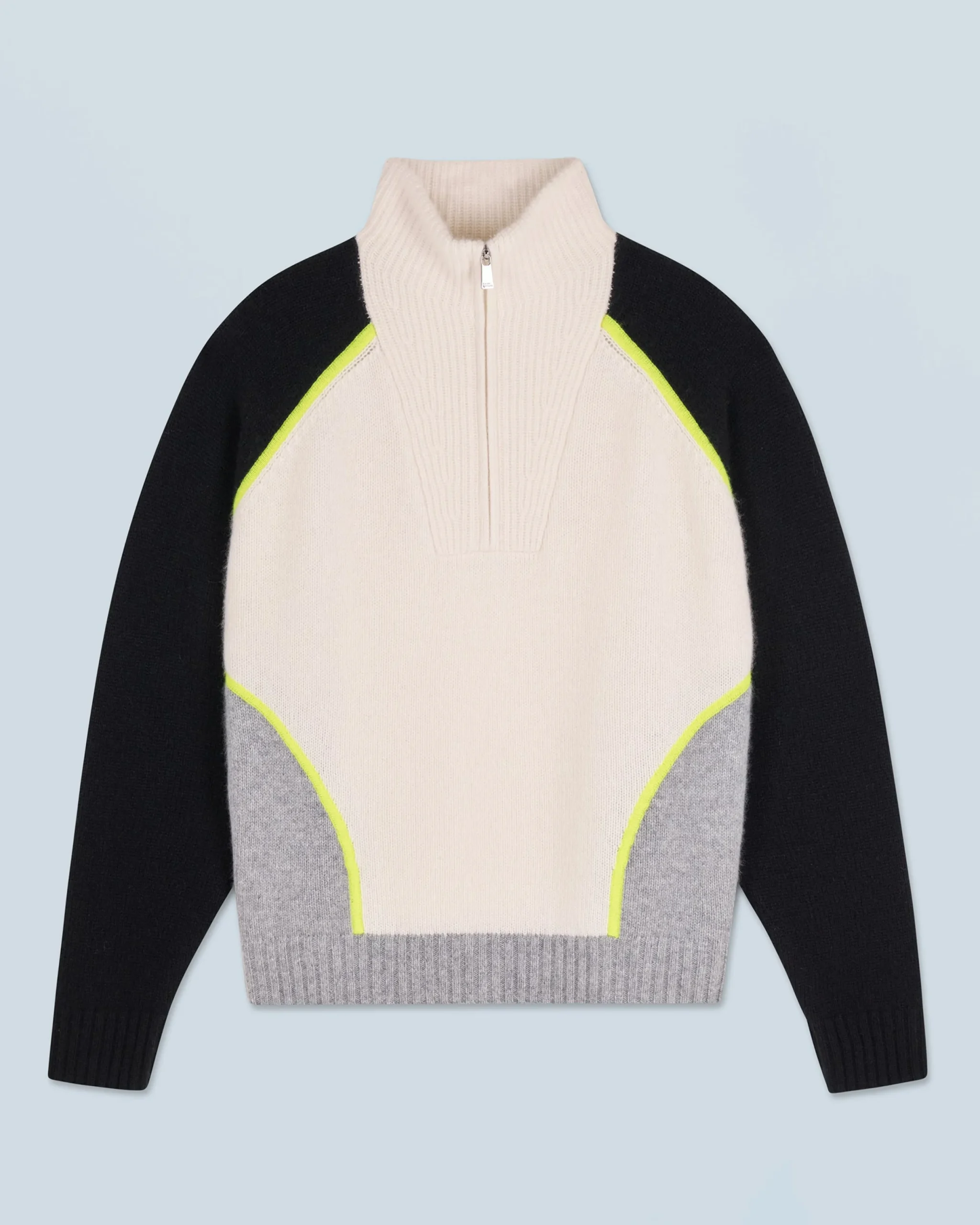 FROM FUTURE Pull Col Camionneur Bicolore Noir Best Sale