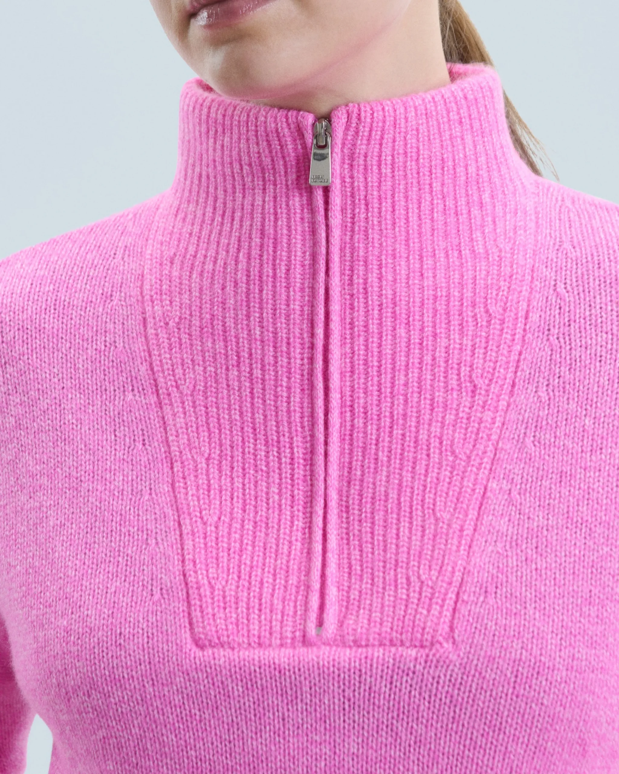 FROM FUTURE Pull Col Camionneur Epais PinkMouliné Online