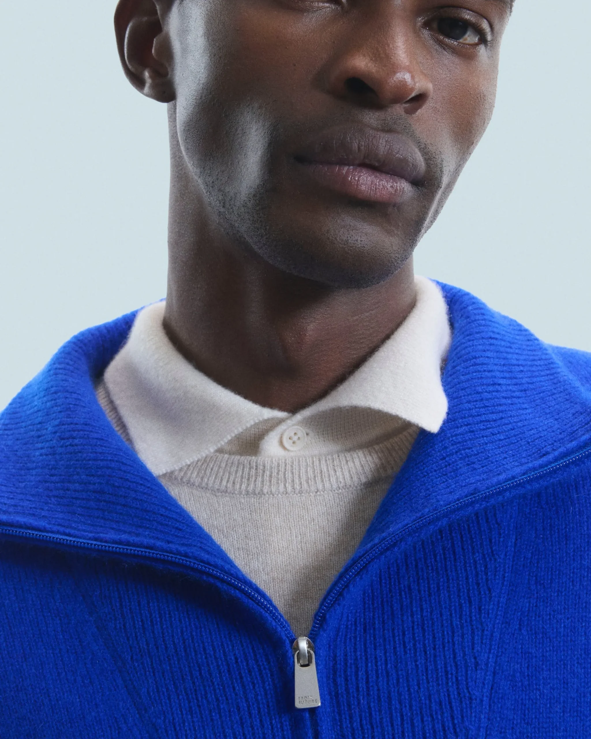 FROM FUTURE Pull Col Camionneur Oversize PopBlue Cheap