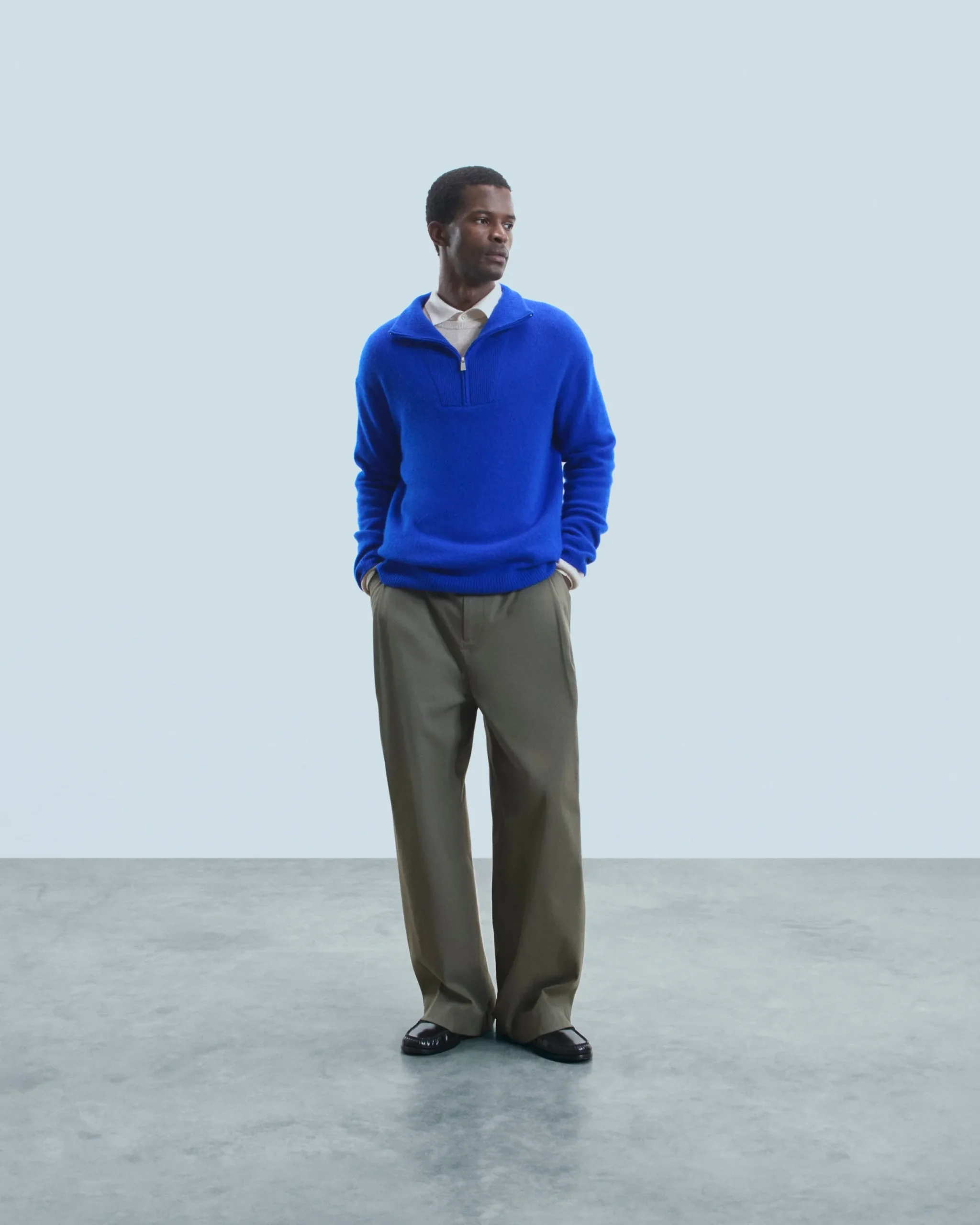 FROM FUTURE Pull Col Camionneur Oversize PopBlue Cheap