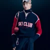 FROM FUTURE Pull Col Camionneur Ski Club Navy Flash Sale