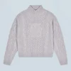 FROM FUTURE Pull Col Montant GrisChinéClair Sale